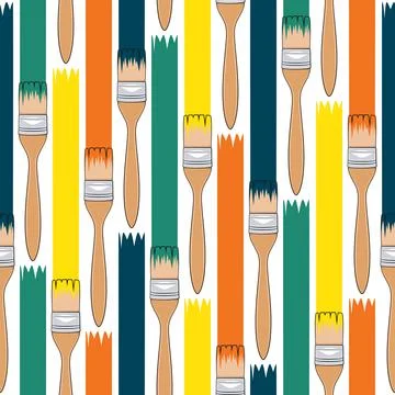 Seamless pattern with brushes for painting Illustrazione stock