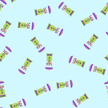 Seamless pattern bubble bubblegum machine cartoon vector Illustrazione stock