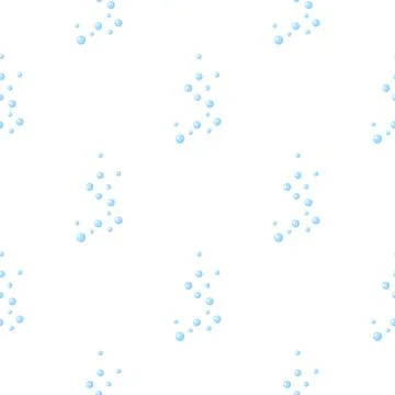 Seamless pattern bubbles isolated on white background. Flat texture of soap f Stock Illustration