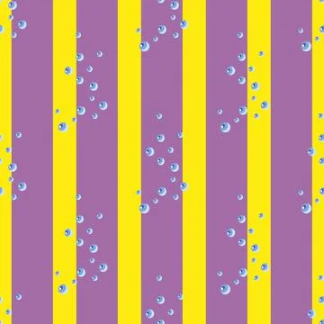 Seamless pattern bubbles on striped purple yellow background. Abstract textur 스톡 일러스트