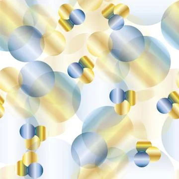 Seamless pattern with bubbles - yellow and blue colors Stock Illustration