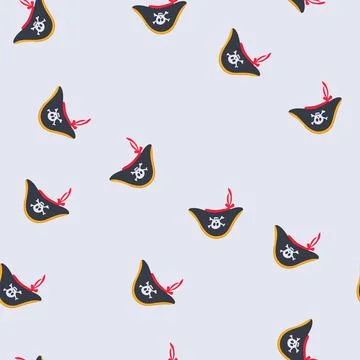 Seamless pattern buccaneer pirate hat cartoon vector 스톡 일러스트