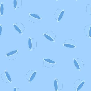 Seamless pattern bucket basin plastic cartoon vector Illustrazione stock