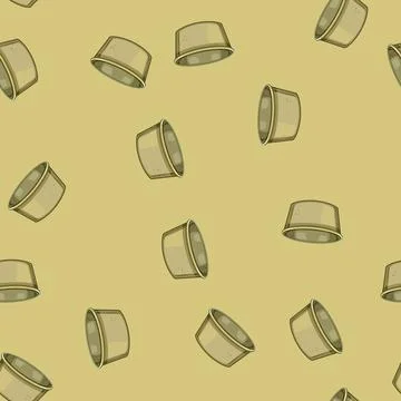 Seamless pattern bucket basin plastic cartoon vector Stock Illustration