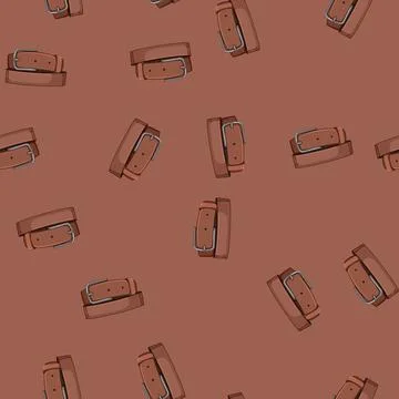 Seamless pattern buckle leather belt cartoon vector sign color Ilustração Stock