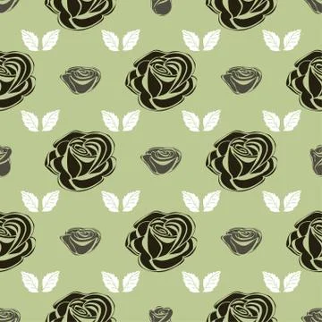 Seamless pattern Bud roses Illustrazione stock
