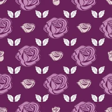 Seamless pattern Bud roses Stock Illustration