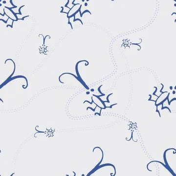 Seamless pattern with bugs and traces Illustrazione stock