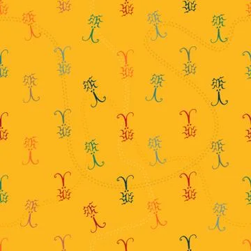 Seamless pattern with bugs and traces Illustrazione stock