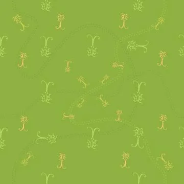 Seamless pattern with bugs and traces Illustrazione stock
