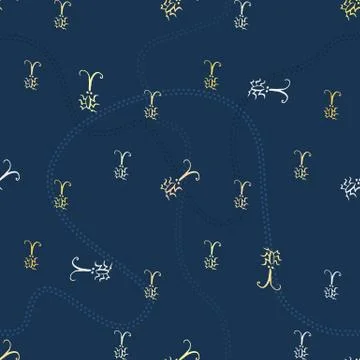 Seamless pattern with bugs and traces Illustrazione stock