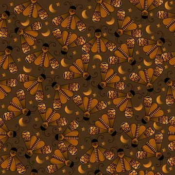 Seamless pattern with bugs, Insects doodle pattern Ilustración de archivo