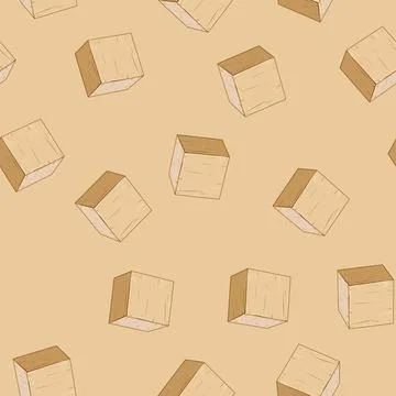 Seamless pattern build wooden blocks cartoon vector Illustrazione stock
