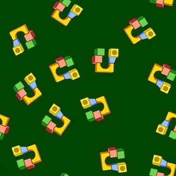 Seamless pattern Building blocks creating an arch structure Stock Illustration