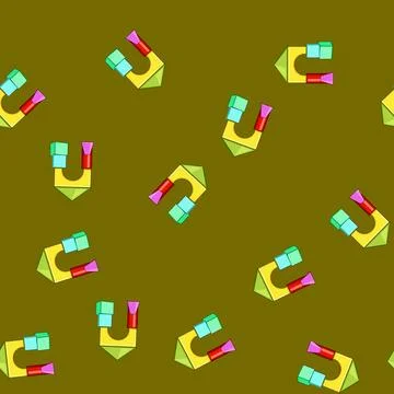 Seamless pattern Building blocks forming abstract house shape 스톡 일러스트