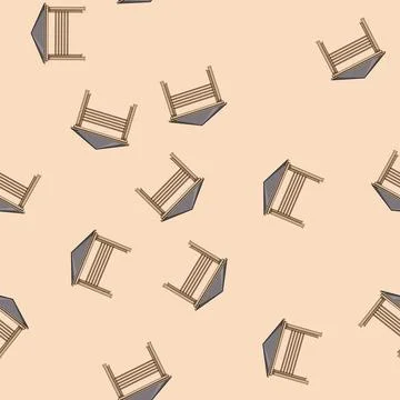 Seamless pattern building pergola patio cartoon vector Ilustración de archivo