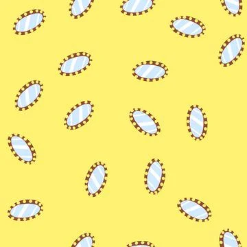 Seamless pattern bulb makeup mirror frame cartoon vector Illustrazione stock