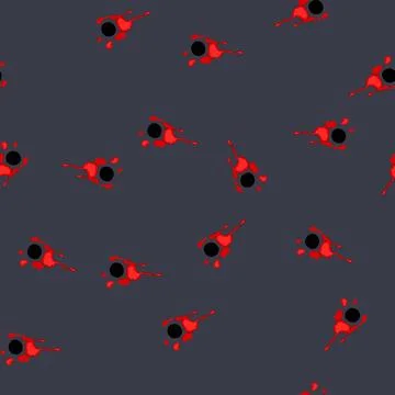 Seamless pattern bullet hole leaving blood dripping with sharp edges Stock Illustration
