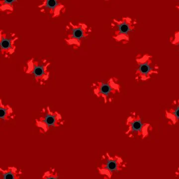Seamless pattern bullet hole in surface creating blood splat Stock Illustration