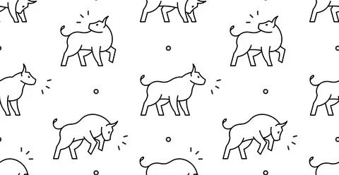 Seamless pattern with Bulls Stock Illustration