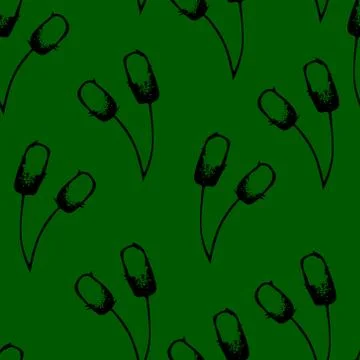 Seamless pattern with bulrushes Stock Illustration