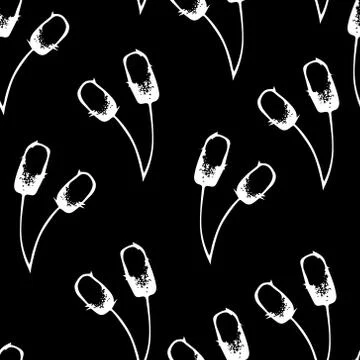 Seamless pattern with bulrushes Stock Illustration