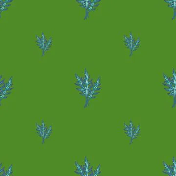 Seamless pattern bunch arugula salad on green background. Abstract ornament w Stock Illustration