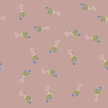 Seamless pattern bunch vase flower cartoon vector イラスト素材
