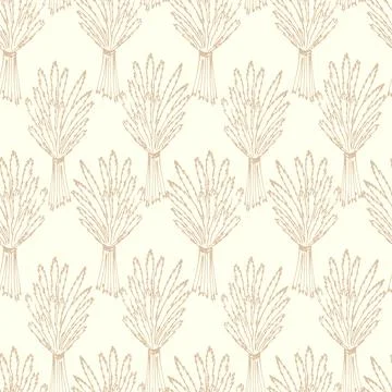 Seamless pattern with bundles of spikelets. Spikelets of cereals, continuous Illustrazione stock