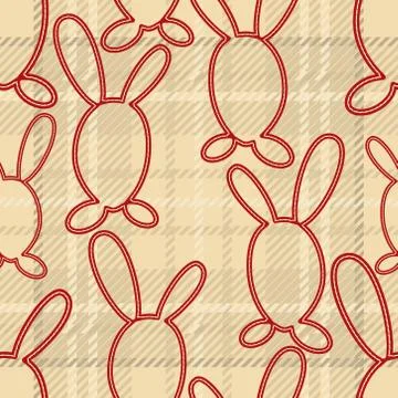 Seamless pattern with bunnies Stock Illustration