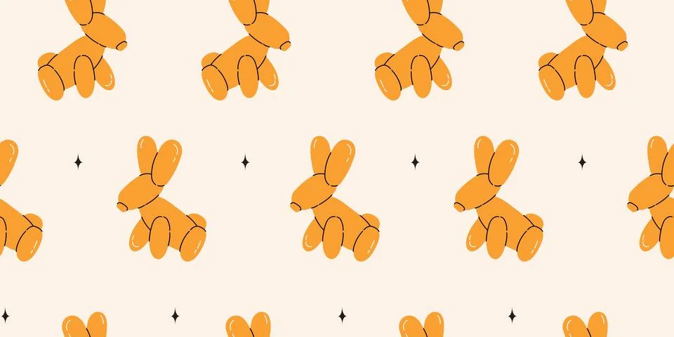 Seamless pattern with bunny balloons Stock Illustration