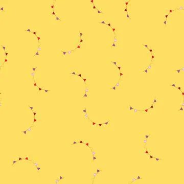 Seamless pattern bunting birthday flags cartoon vector Illustrazione stock