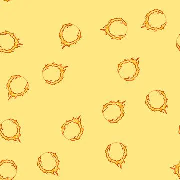 Seamless pattern burn circle fire cartoon vector Illustrazione stock