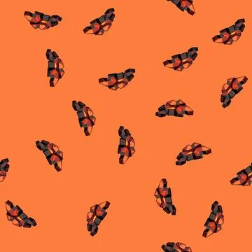 Seamless pattern burn fire charcoal cartoon vector Stock Illustration