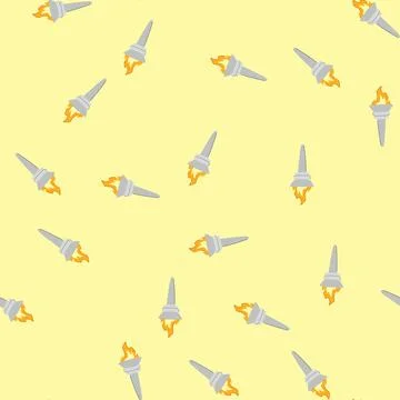 Seamless pattern burn torch fire cartoon vector Stock Illustration