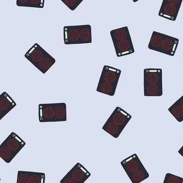 Seamless pattern burner introduction cooktop cartoon vector Stock Illustration