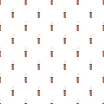 Seamless pattern with burning cigar and smoke Stock Illustration