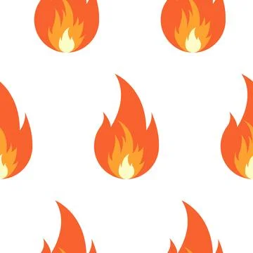 Seamless pattern with Burning fire Illustrazione stock