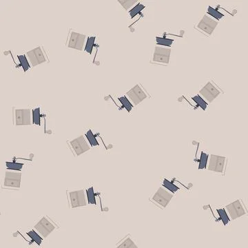 Seamless pattern burr manual coffee grinder cartoon vector イラスト素材