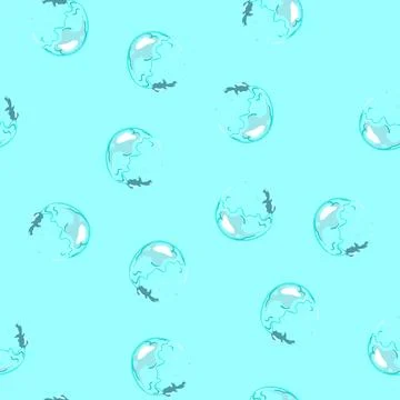 Seamless pattern burst soap bubble explosion cartoon vector Illustrazione stock