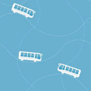 Seamless pattern with bus Stock Illustration