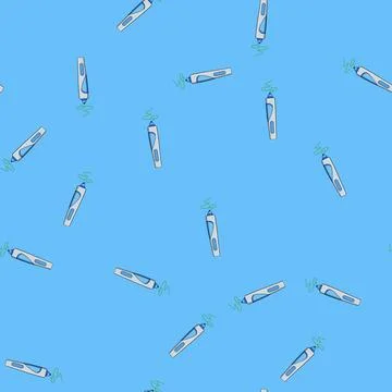Seamless pattern business 3d pen cartoon vector 库存插图
