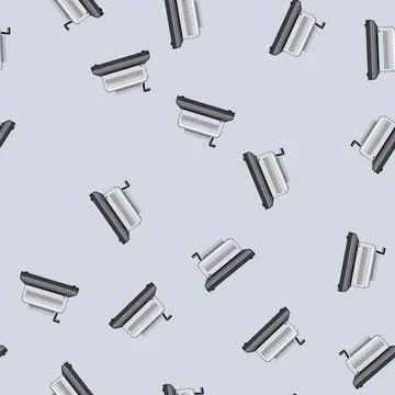 Seamless pattern business binding machine cartoon vector Stock Illustration