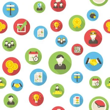 Seamless pattern with business icons Stock Illustration