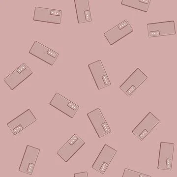 Seamless pattern business phone box cartoon vector Stock Illustration
