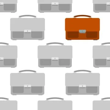 Seamless pattern with business portfolio case Stock Illustration