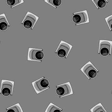Seamless pattern business table web camera cartoon vector Illustrazione stock