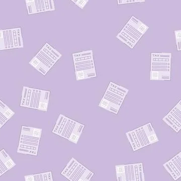 Seamless pattern business tax form cartoon vector Stock Illustration