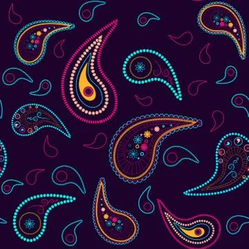 Seamless  pattern buta for fabric Stock Illustration