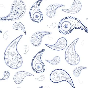 Seamless  pattern buta for fabric Stock Illustration